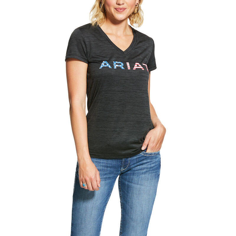 Ariat Western: Laguna Logo Top Mujer - Gris Oscuro (TSJAN6243)